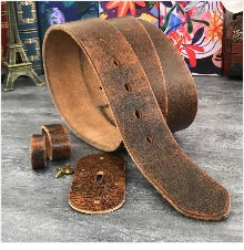 Brass Cowboy Belt Buckle Luxury Men Leather Belt Ceinture Homme Yellow Belts For Men Wide Male Strap Jeans Waist MBT0537