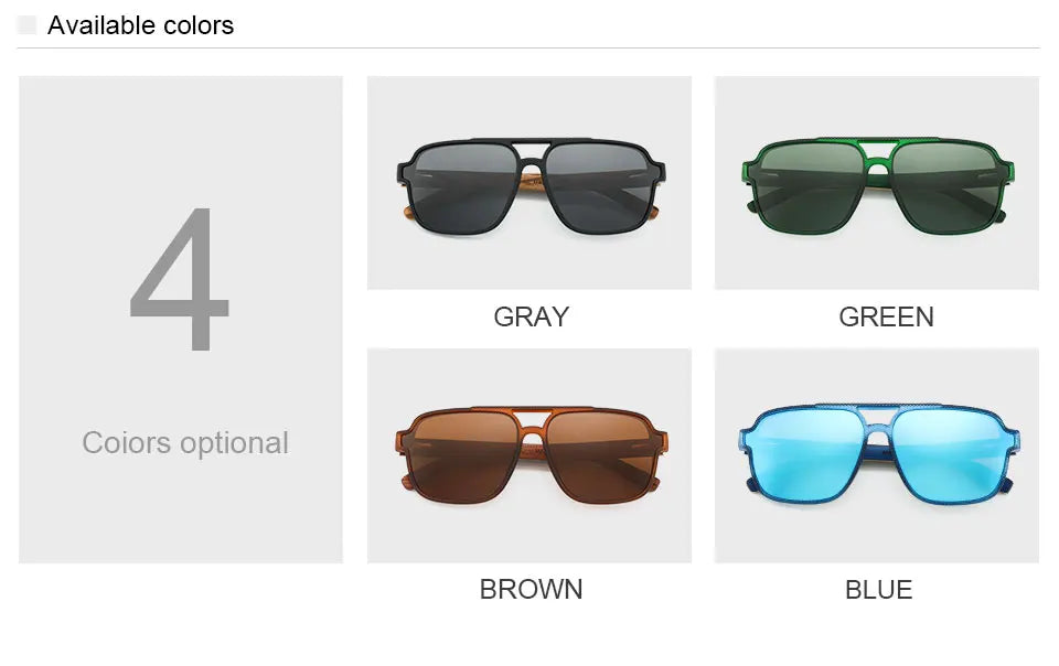 Oi Wood Sunglasses for Men Wood Sun Glasses Man Eyeglasses Polarizing Glasses UVA&B Protection Eyewear ECO-Friendly