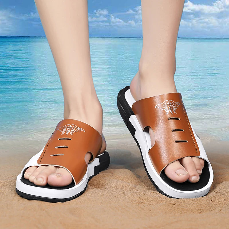 Slippers Men's Fashion 2024 New Summer Outdoor Casual Anti slip Men's Sandals Korean Edition Personalized Soft Sole Sandals for