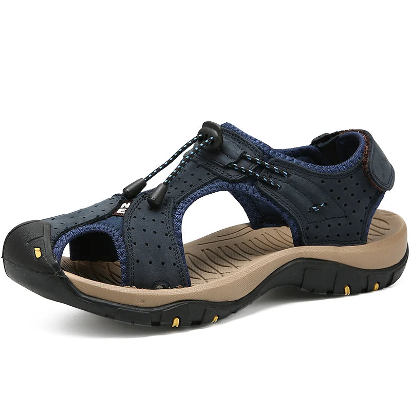 Summer Hiking Sandals for Men Quick Dry Outdoor Trail Walking Closed Toe Water Sandals Casual Lightweight Summer Beach Shoes