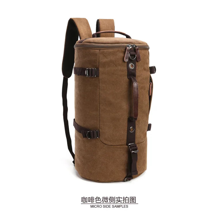 2025 Fashion Large Man Travel Bag Mountaineering Backpack Male Luggage Canvas Bucket Shoulder Army Bags For Boys Men Backpacks
