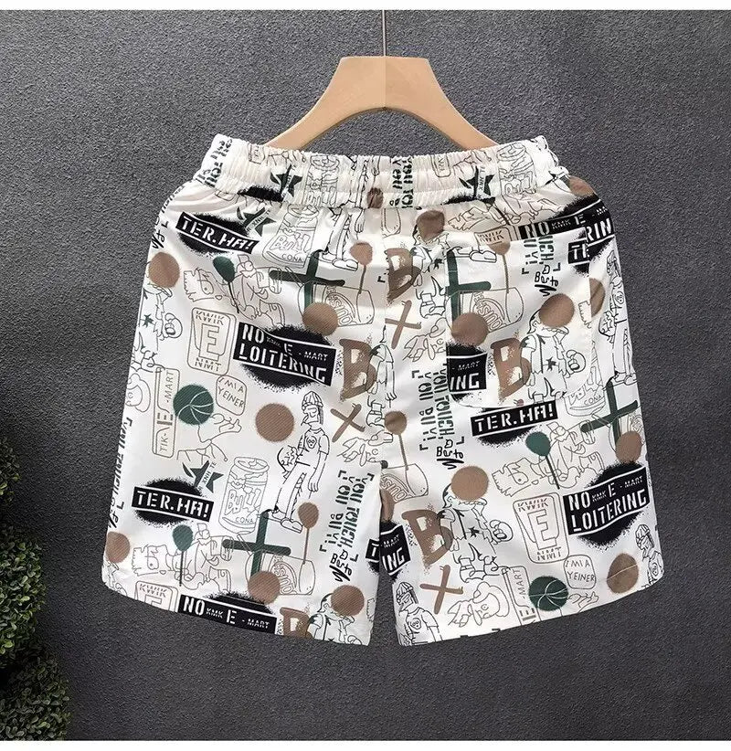Hip Hop Men's Sports Shorts Summer Fashion White Short Pants Harajuku High Street Men's Clothing Casual Shorts Streetwear 2024