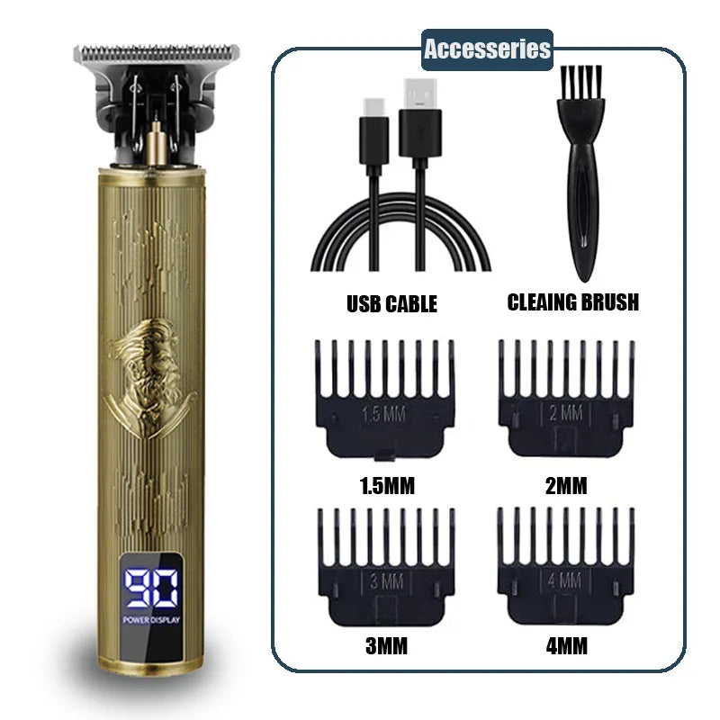 Professional Hair Clippers for Men - Cordless Rechargeable Zero Gapped T-Blade Hair Trimmer Electric Edgers Clippers