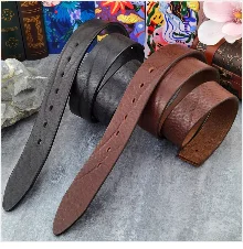 Brass Cowboy Belt Buckle Luxury Men Leather Belt Ceinture Homme Yellow Belts For Men Wide Male Strap Jeans Waist MBT0537