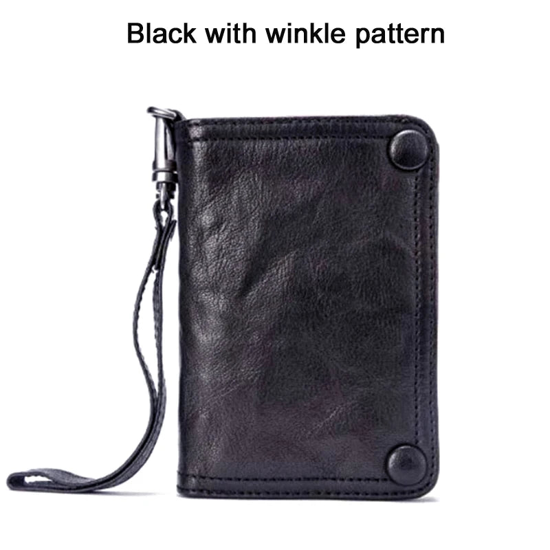 Vintage Genuine leather wallet Men leather long wallet men purse clutch bag male money clips zip around money bag card holder