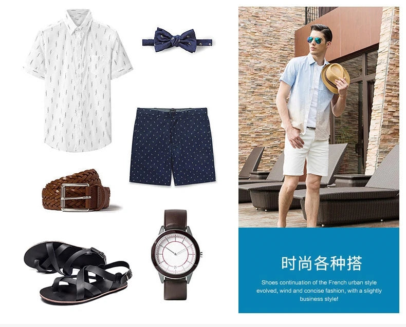 New Summer Sandals Men Open Toe Genuine Leather Sandals Hollow-out Retro Handmade Comfortable Breathable Outdoor Beach Shoes