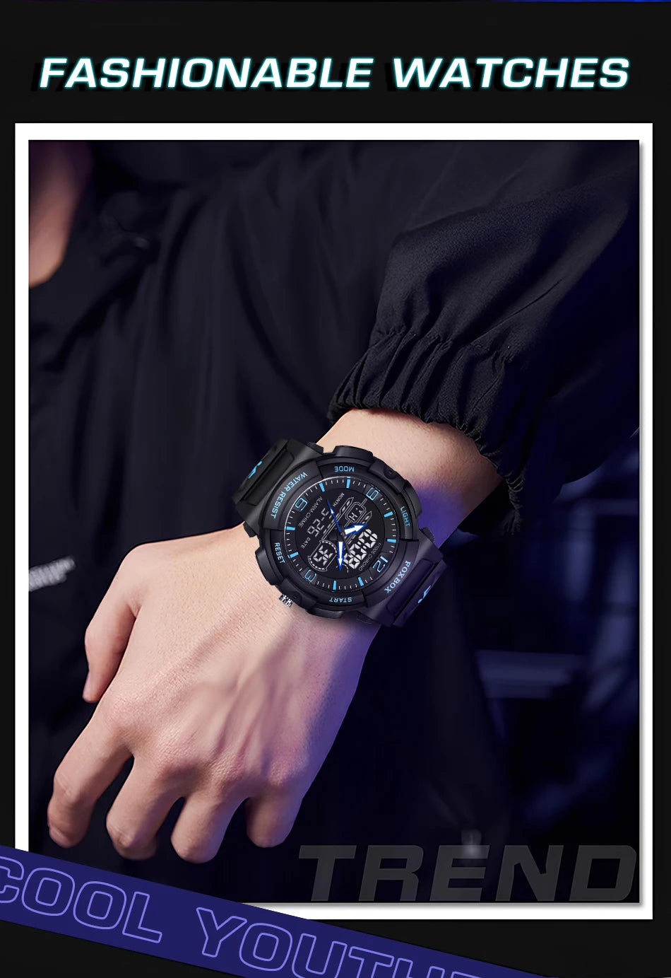 LIGE New Watches For Men 50M Waterproof Clock Alarm reloj hombre LCD Dual Display Wristwatch Quartz Military Sports Mens Watches