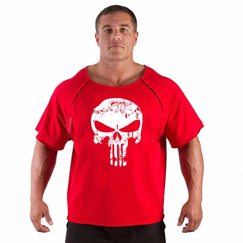 Men's T Shirts Fitness Men Bodybuilding  Shirt Batwing Sleeve Rag shirt Gym Fitness Muscle Running T shirt