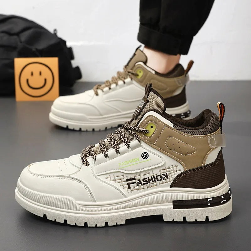 2025New Men High-top Casual Shoes Outdoor Comfort Sneakers Lightweight Man Running Sport Shoes Soft-soled Walking Zapatos Hombre