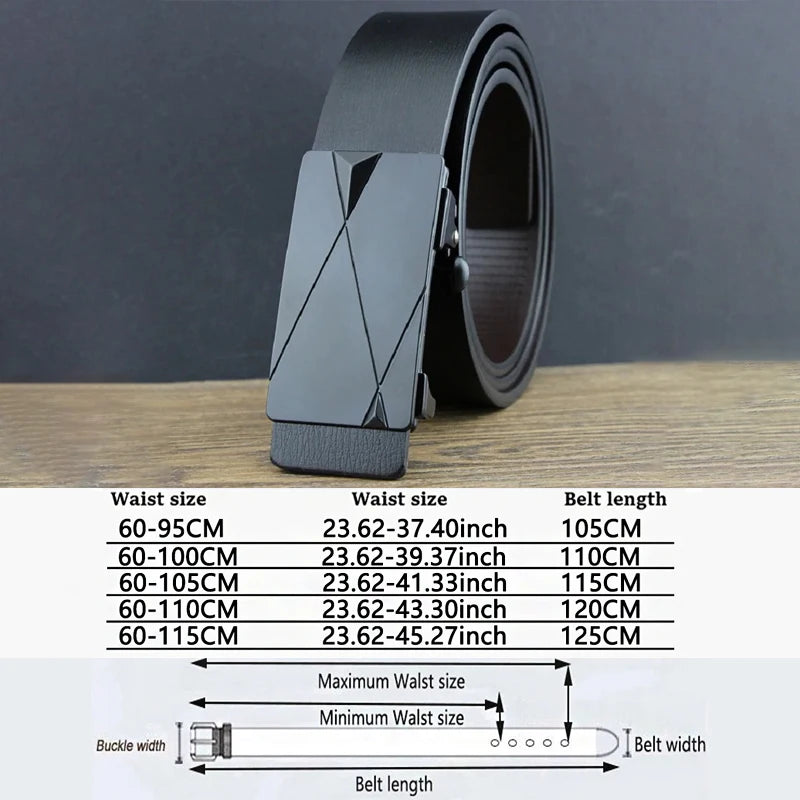 Men Belt Work Business Genuine Leather Casual Designer Belts Simplicity Fashion Dress belt for man Automatic Buckle StrapsZD2204