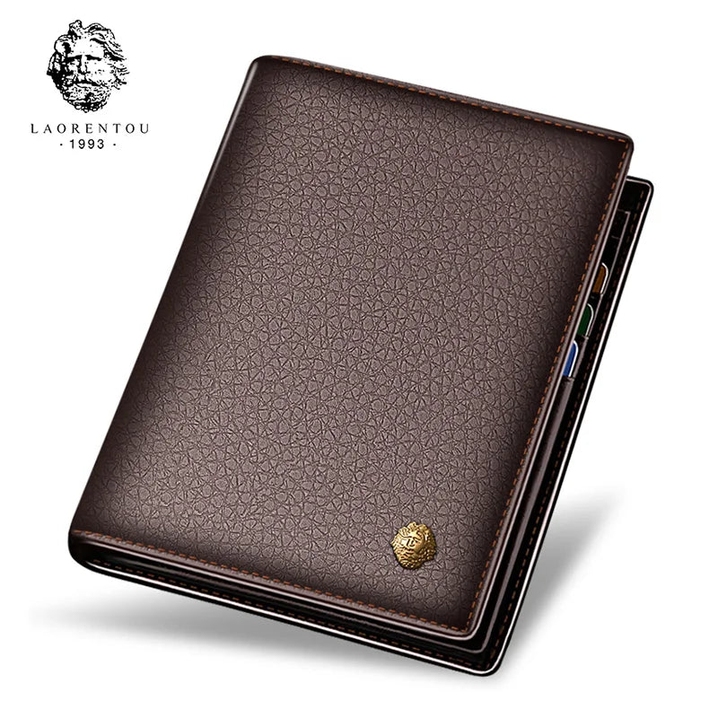 LAORENTOU Men Genuine Leather Wallet Small Card Holder Wallet Gift for Husband,  Boyfriend