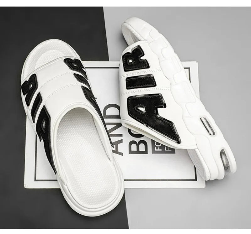 Men's Slippers 2025 Summer New Casual Slippers Fashion Air Cushion Sports Slippers for Men Non Slip Beach Shoes Designer Slides