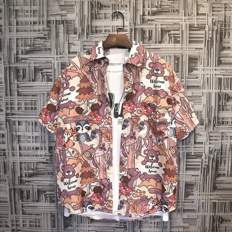 Printed Shirts And Blouses For Men Colourful Hip Hop Clothing Geometric Funny Man Tops Hawaiian Graphic With Pocket Floral Xxl S