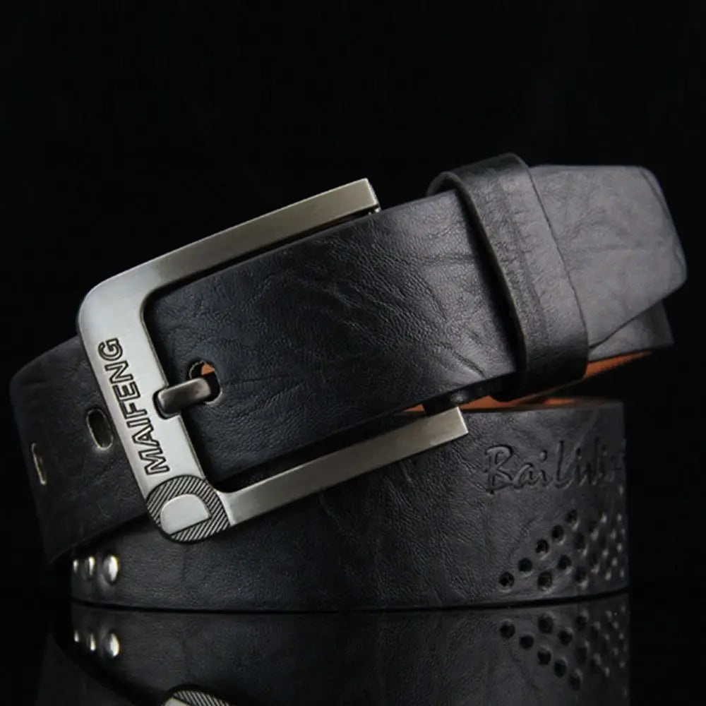 Men's Genuine Leather Belt Luxury High Quality Classic Buckle Business Cowboy Vintage Waistband Alloy Belts