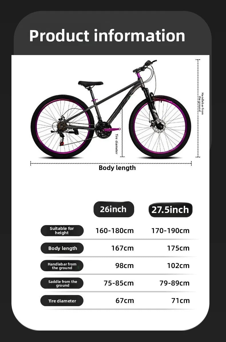Mountain bike disc brakes, adult road, variable speed off-road sports car