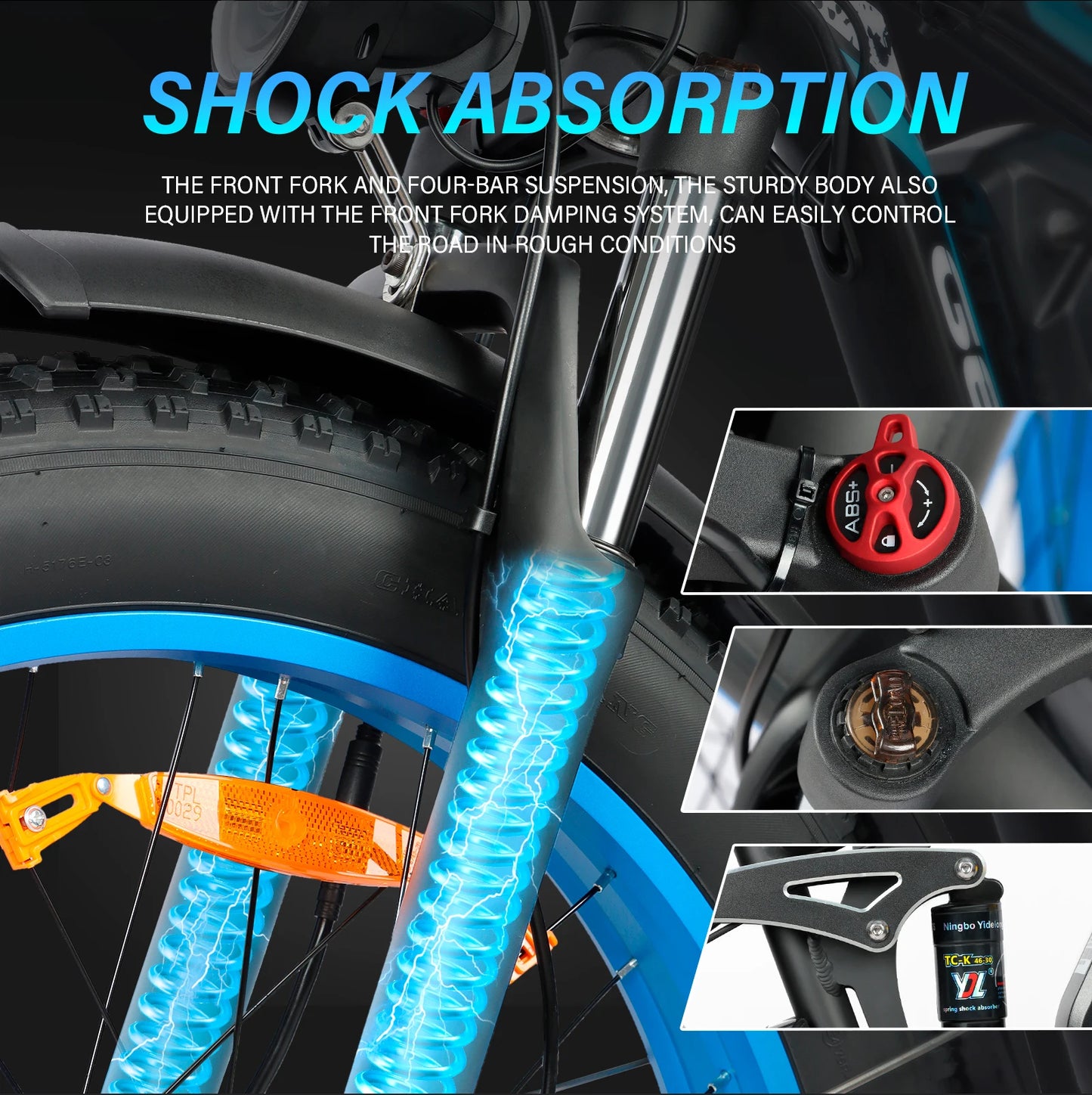 3000W High-Power Electric Mountain Bike BAOLUJIE DP-2603 - 48V 25AH Large Battery 26-Inch Wide Tires