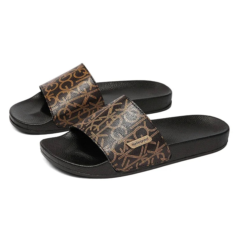 2025 Slippers Men's Trendy Korean Version Personalized Outdoor Wear Roman Soft-sole Seaside Casual Flip-flops Beach Shoes