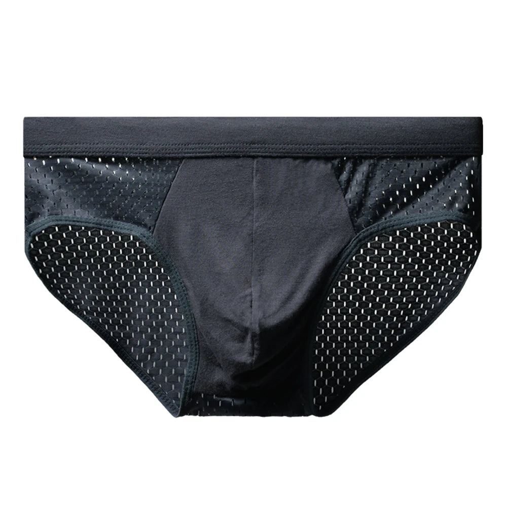 Men Underwear Male Thin Breathable Triangle Panties for Men's Ice Silk Briefs Mesh Sexy Square Corner Pants for men's Shorts
