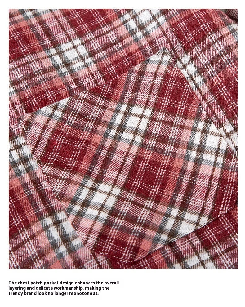 2025 New Men's Checkered Shirt Spring and Autumn Long Sleeve Slimming Shirt Korean Men's Best Selling Fashion Trend Top