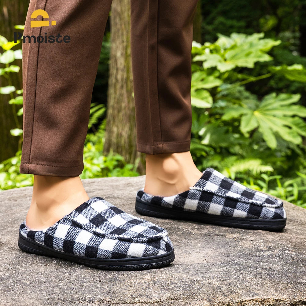 Winter Slippers for men Garden Non slip Comfortable Warm Soft Bedroom Platform Living Room Memory Foam Indoor House Shoes Home