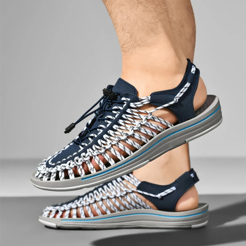 Men's Sandals Woven Casual Mens Beach Shoes 2025 New Comfortable Soft Men's Sandals Summer Casual Shoes for Men Sandalias Hombre