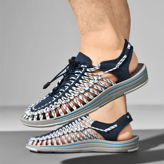 Men's Sandals Woven Casual Mens Beach Shoes 2025 New Comfortable Soft Men's Sandals Summer Casual Shoes for Men Sandalias Hombre