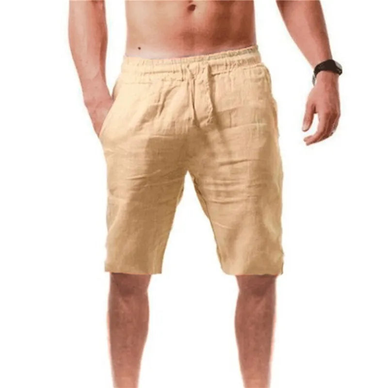 Men's Cotton Shorts Pants Male Summer Breathable Solid Color Short Trousers Fitness Streetwear S-3XL 1PC