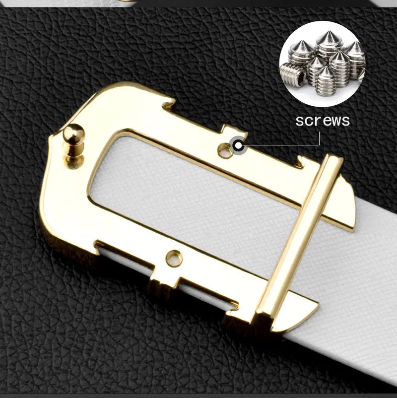 Designer belts men high quality genuine leather fashion G belt men luxury brand Cowskin casual white Waist Strap ceinture homme