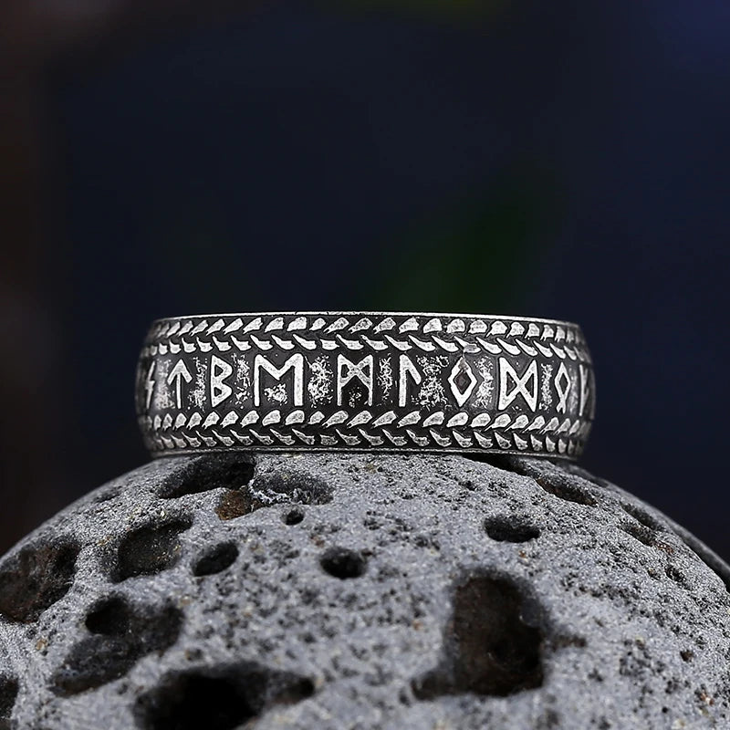 Freeshipping Stainless Steel Odin Norse Anel Amulet Rune Couple Dating Viking Rings For Men Women Words Jewelry Boyfriend Gift