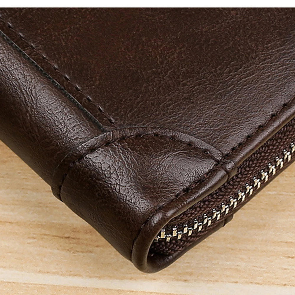 Men's Leather Wallet Casual Zipper Wallets Card Holder Male Synthetic PU Purse Coin Purse Personalized Wallet Men Leather