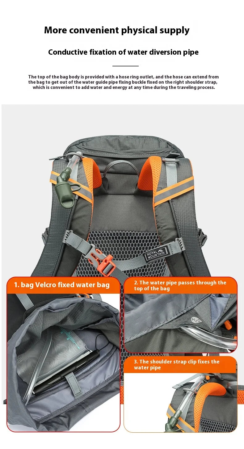 48L Camping Backpack Travel Bag For Men Large Capacity Outdoor Sport Trekking Hiking Mountaineering Shoulder Bag with Rain cover