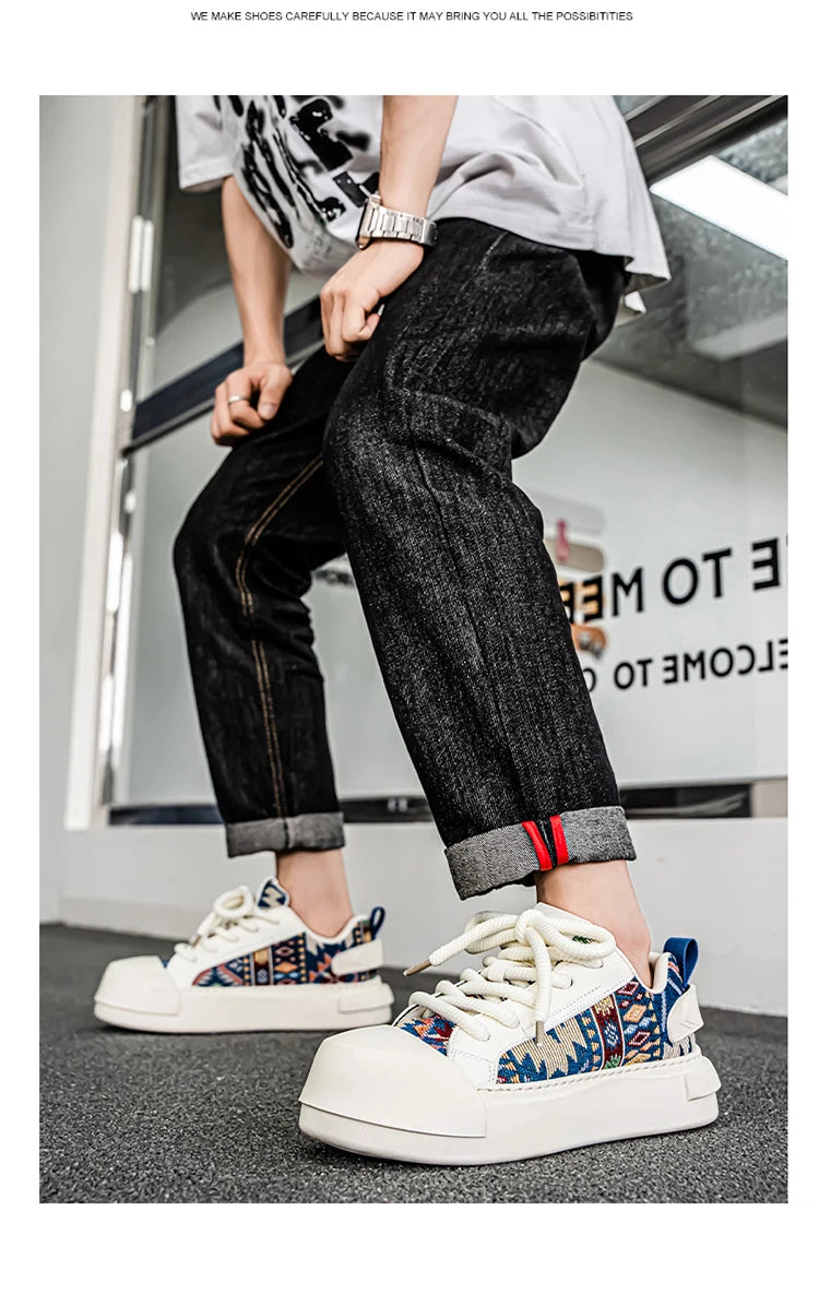 Trendy Street Style Lace Up Sneakers for Men Outdoor Activities Shoes Обувь Skate Shoes for Men Comfy Non Slip Casual Sneakers