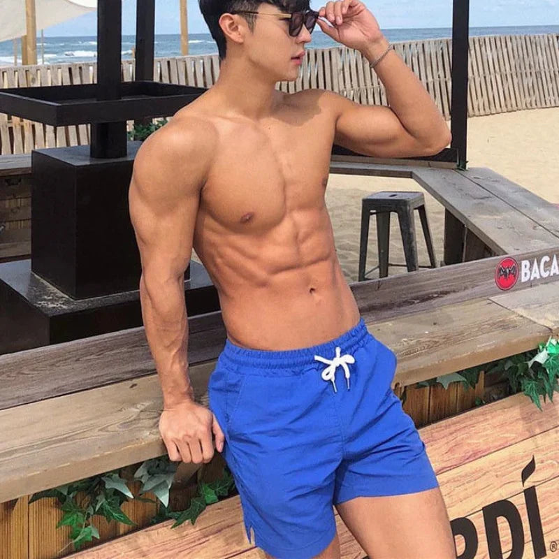 Shorts for Men Sweat Blue Man Short Pants Swim Gym Beach Drawstring Xxl Baggy Novelty in Y2k No Logo Elastic Designer Thin Loose