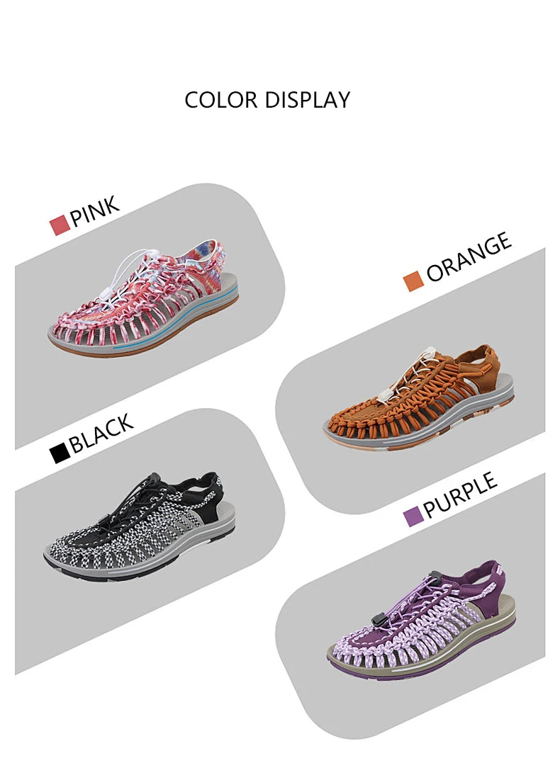 Summer Men Sandals Weaving Design Beach Sandals Breathable Casual Flat Roman Mens Shoes Outdoor Couples Sandals