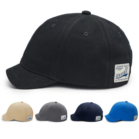 Men Women Short Edge Baseball Caps Casual Outdoor Cycling Caps Nylon Fastening Strap Adjustable Street Retro Embroidered Dad Hat