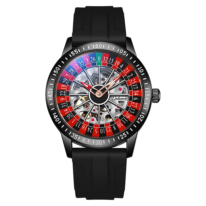 Men Mechanical Watch Automatic Luxury Gambling Rotating Plate Dial Wristwatch Man Casual Waterproof Luminous Clock Reloj Hombre