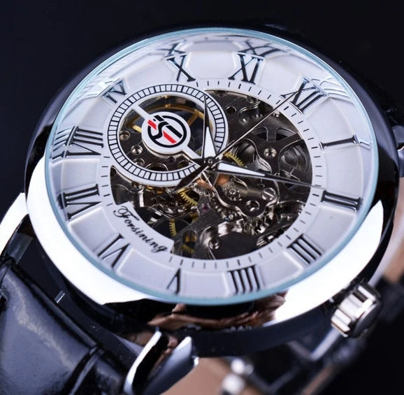 Fully Automatic Movement Mechanical Watch for Men 2024 New Business Casual Breathable Leather Band Sport Watches