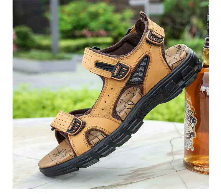 Summer Men's Sandals 2024 Trending Adult Men's Sandal Original Brands Shoes Man's Leather Sandal Sandals for Boy Trend Designer
