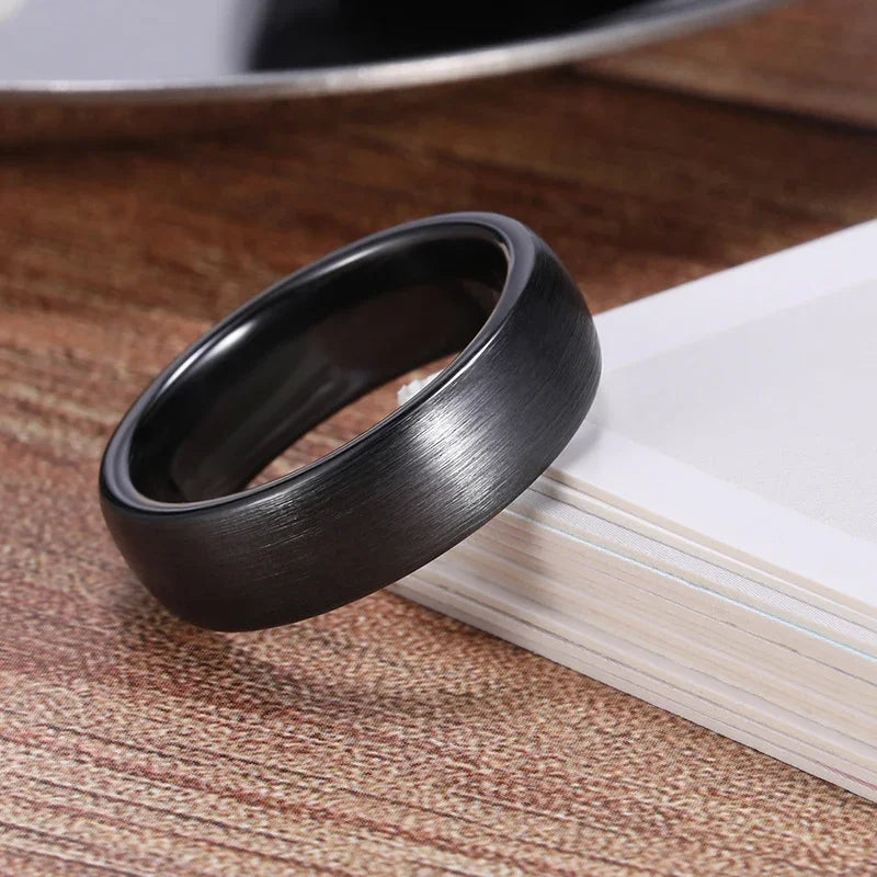 Kolmnsta 2/4/6mm Black Brushed Fashion Ceramic Ring Women Men Wedding Rings Engagement Band Female Jewelry bague Plus Size 4-14