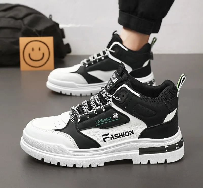 2025New Men High-top Casual Shoes Outdoor Comfort Sneakers Lightweight Man Running Sport Shoes Soft-soled Walking Zapatos Hombre