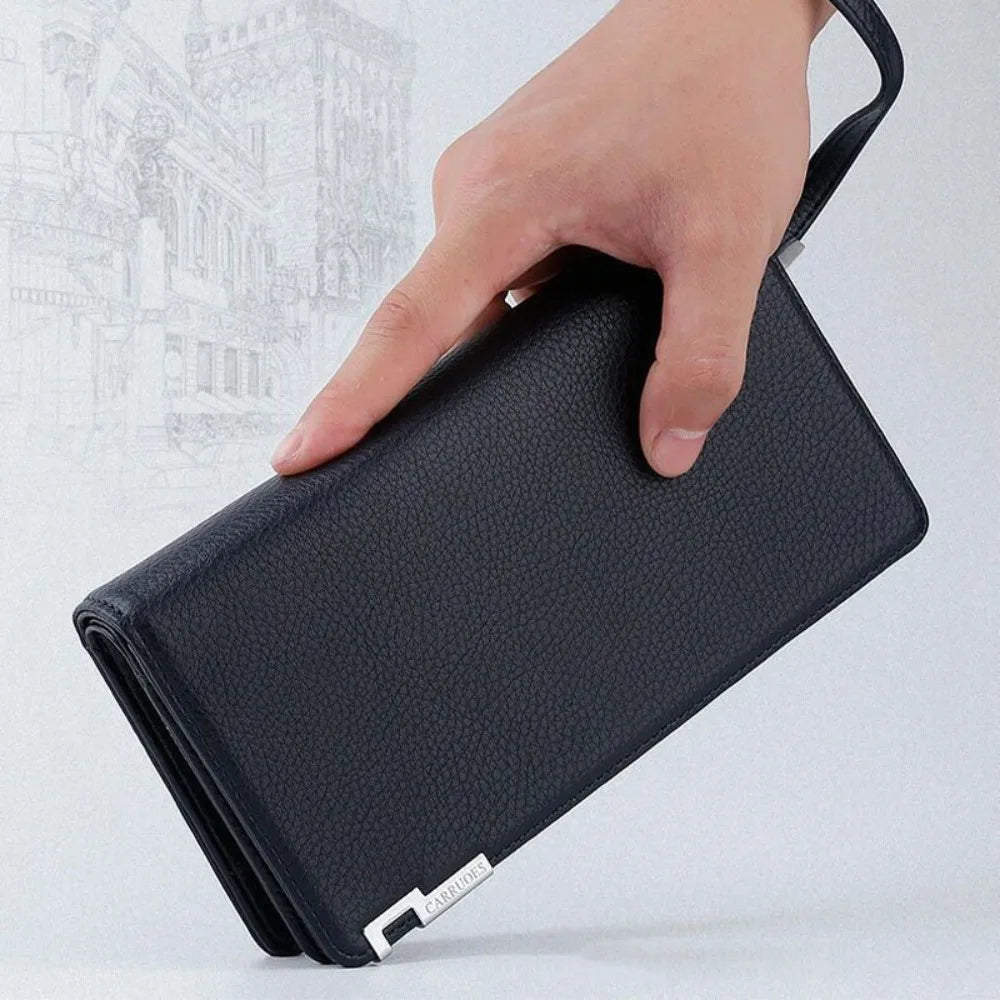 Men's Long Wallet Multi-card Slot Card Holder Business Wallet with Zipper Multi Functional PU Leather Coin Purse Man Gift