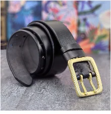 Brass Owl Belt Buckle Yellow Belts For Men Ceinture Homme Men Leather Belt Cowboy Jeans Male Leather Belt Strap Wide MBT0106