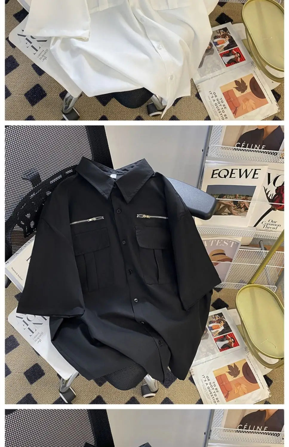 Working Short-sleeved Shirt Men's Summer High Street Niche High-end Design American Handsome Loose Casual Jacket