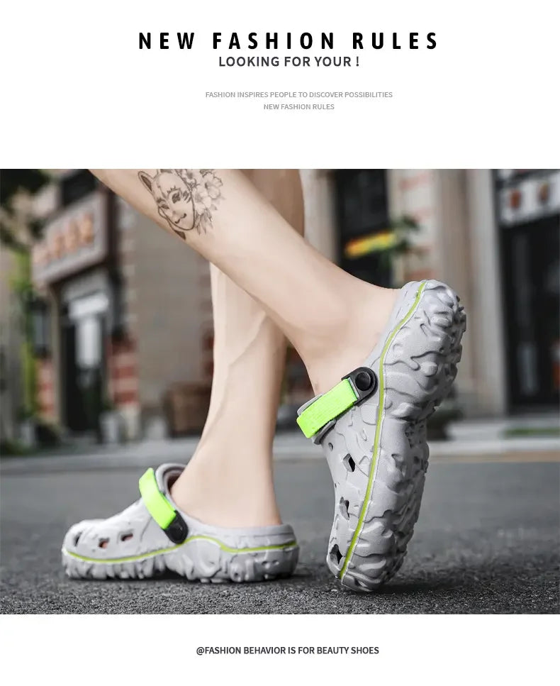 Men's Sandals Summer Clogs Non Slip Beach Trend Casual Sandals Breathable Thick Bottom High Quality Hole Shoes Big Size 45 46 47