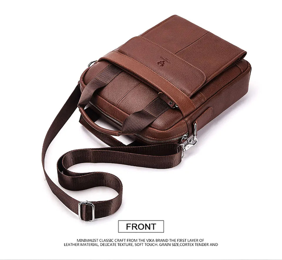 Durable Genuine Leather Bags for Men High Quality Business Crossbody Sling Bag for Work Outdoor Travel Male Messenger Packs