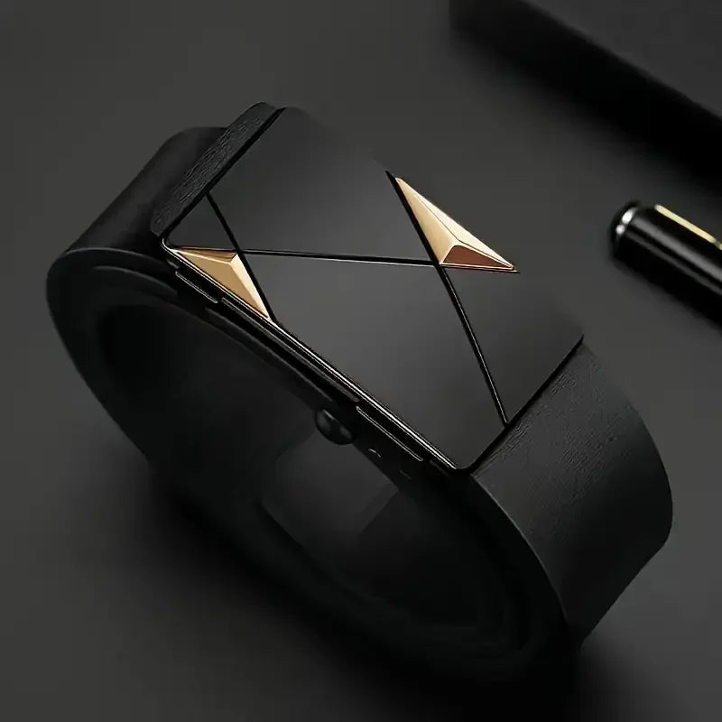 110/120/130cm Men's PU Leather Belt Fashion Belts for Daily Life, Leisure, Party, Festival, Work, and Business Automatic Buckle