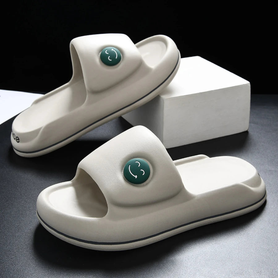 Men's Home Slippers Thick Soles Soft Slide Comfortable Indoor and Outdoor Slippers Solid Color Simple Daily Shoes