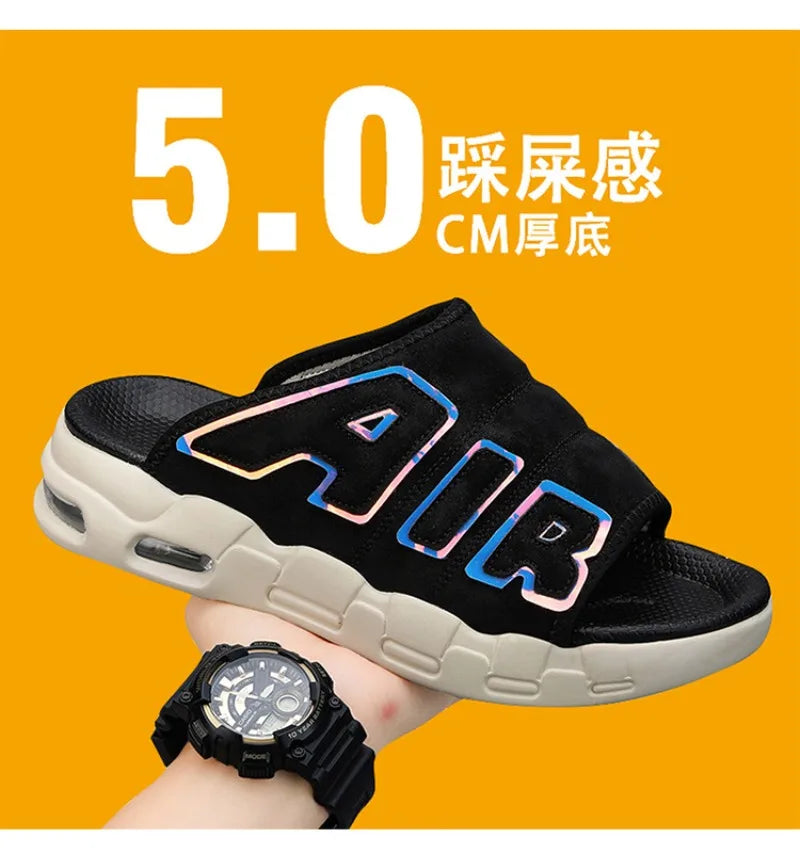 Men's Slippers 2025 Summer New Casual Slippers Fashion Air Cushion Sports Slippers for Men Non Slip Beach Shoes Designer Slides