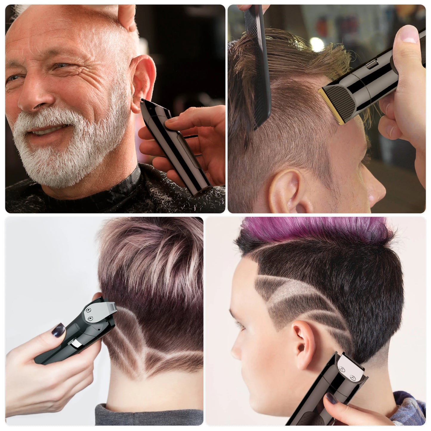 Hatteker Professional 4-in-1 Hair Clippers Trimmer for Men Hair Cutting Machine Home-appliance Hairdressing Tool Suit for barber