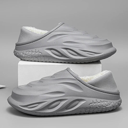 Slippers for Men Add Velvet Heel Covering Non-Slip Wear-resistant Waterproof Couple Women Home Shoes Shoes for Men Warm New